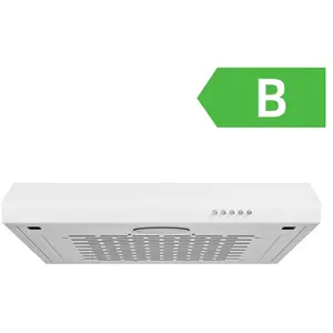 Hotte Aspirante Casquette Visière 60cm FIREGAS -3 Vitesses - Évacuation et Recyclage - Classe B - Filtre en Coton - Blanc pas cher