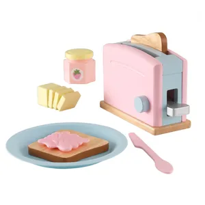 Kidkraft - Set grille pain en bois avec accessoires Pastel pas cher