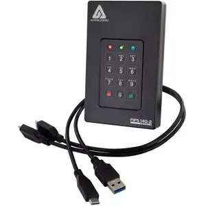 Apricorn Aegis Fortress L3   Disque Dur Portable crypté avec accès PIN certifié FIPS Niveau 3, 2 to USB 3.0