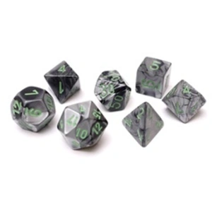 Jeu de rôles Chessex Set de 7 dés Gemini Gris et Vert pas cher