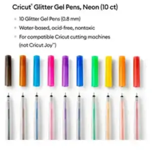 Comparateur de prix : Cricut Marqueurs à encre gel pailletée, 0,8 mm, arc-en-ciel (10 pièces)