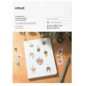 Accessoire CRICUT Printable Vinyl A4 - 10 sheets (Silver)