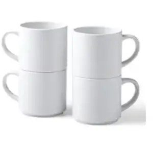 Comparateur de prix : Cricut Ensemble de quatre tasses empilables en céramique, blanches - 10 Oz/300 ml chacune