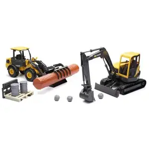 NewRay Volvo Set Pelleteuse Et Chargeur Avec Accessoires 1/18 NewrayVendu parjoueclub