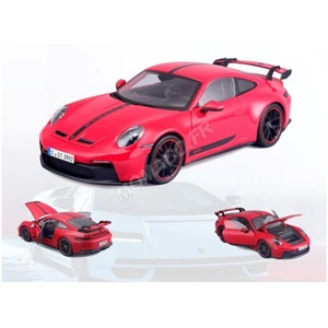Miniatures montées - Porsche 911 GT3 Rouge avec bande 2022 1/18 Maisto pas cher