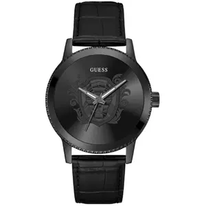 Montre Homme GUESS en Cuir Noir Etanche - 244559 pas cher