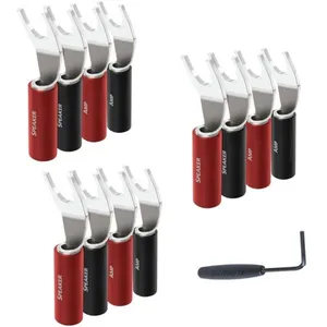 Fiches bananes Audioquest Fourche SureGrip 100 Silver (lot de 12) pas cher