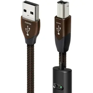 AudioQuest Coffee USB A-B - Câble USB (1,5 m, USB A, USB B, 2.0, mâle/connecteur mâle, noir)Vendu paramazon