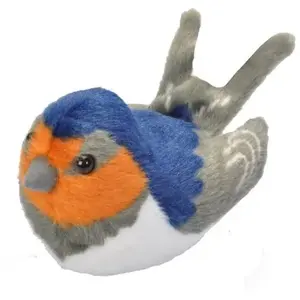 Wild Republic hirondelle en peluche de 15 cm en peluche gris/bleu