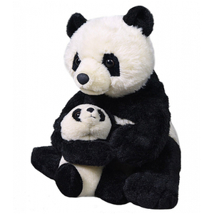 Wild Republic peluche Panda 30 cm junior en peluche noir/blanc 2-pièces pas cher