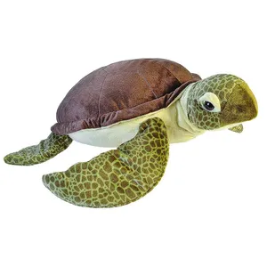 Wild Republic tortue en peluche junior 76 cm en peluche vert/marron