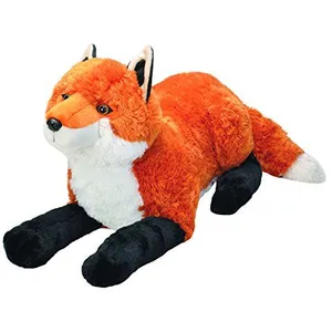 Wild Republic peluche renard junior 76 cm en peluche orange/blanc/noir