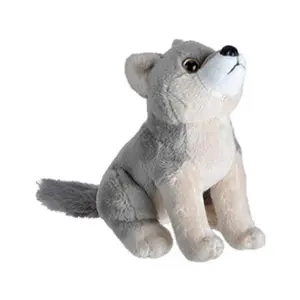 Wild Republic peluche loup 20 cm peluche gris/taupe pas cher