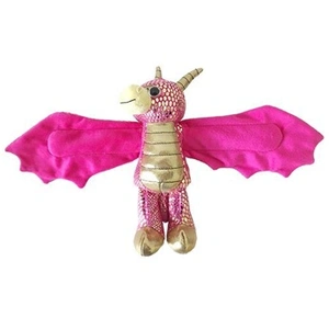 Wild Republic dragon junior 20 cm en peluche rose/or pas cher
