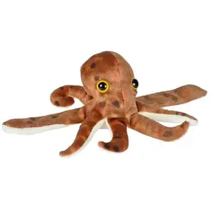 Wild Republic peluche pieuvre junior 20 cm en peluche marron/blanc pas cher