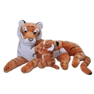 Wild Republic peluche Tiger 76 cm en peluche orange/blanc 2 pièces