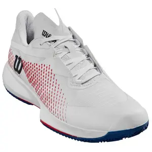 Comparateur de prix : Wilson Femme KAOS Swift 1.5 Clay Tennis Shoe, White/Deja Vu Blue Red, 38 2/3 EU