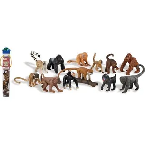 Plastoy Safari jeu de société Monkeys & apes Toob junior marron/noir 12 pièces