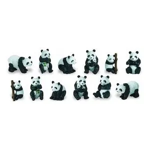 Figurines de pandas réalistes - SAFARI - Tubo les pandas - Mixte - A partir de 3 ans pas cher