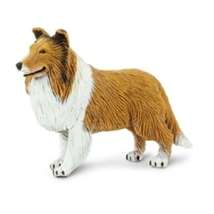 Safari chien colley junior 10 cm caoutchouc marron/blanc