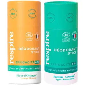Duo de déodorants solides Fleur d’Oranger & Pomme Grenade                                - Respire pas cher