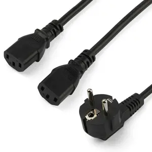 Comparateur de prix : StarTech.com PXT101YEU2M câble électrique Noir CEE7/7 Coupleur 2 x C13