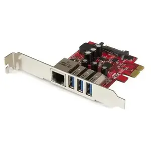 StarTech.com Carte PCI Express à 3 ports USB 3.0 et 1 port Gigabit Ethernet avec UASP pas cher