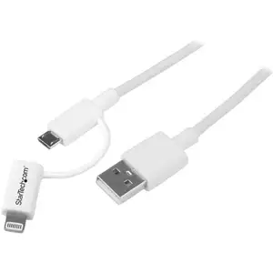 StarTech.com Startech Cable Adaptador Apple Lightning o Micro USB a USB 1m Blanco pas cher