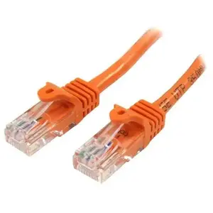 Comparateur de prix : StarTech.com Câble réseau Cat5e UTP sans crochet - STARTECH - 50 cm Orange - Compatible PoE
