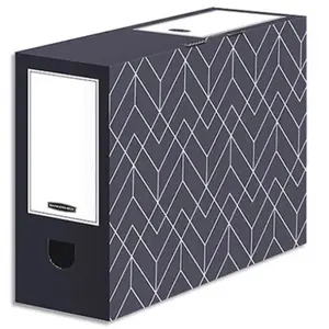 Fellowes Bankers Box Boite d'archives Déco 100mm, formes géométriques, montage manuel, très solide, 3 zones d'étiquetage, bleu nuit, Lot de 5, 4482901Vendu paramazon