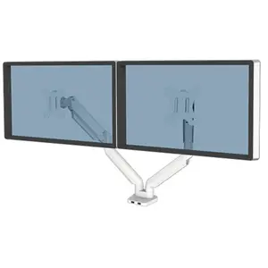Comparateur de prix : Fellowes Bras porte-écrans - Bras articulé double ajustable Blanc - 8056301