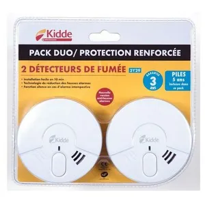 Comparateur de prix : Kidde - Lot de 2 détecteurs de fumée 3 ans