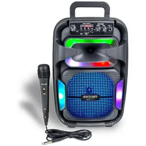 Comparateur de prix : Bontempi Enceinte sans fil avec micro et lumières RVB