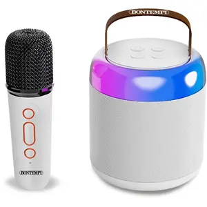 BONTEMPI Mini Haut-parleur Sans Fil Avec Microphone Sans Fil Et Effets Lumineux pas cher