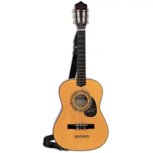 Comparateur de prix : Bontempi guitare en bois avec 6 cordes et bandoulière 92 cm
