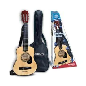 Comparateur de prix : Bontempi guitare en bois avec bandoulière 6 cordes et sac 75 cm