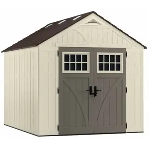 SUNBEAUTY SUNCAST Abri de jardin polyéthylène 35 mm WOODGRAIN 7,90m² + Plancher pas cher