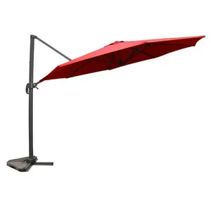 Comparateur de prix : CONCEPT USINE Parasol déporté rond diamètre 350cm rotatif à 360° terracotta CASTILLO