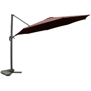 Comparateur de prix : CONCEPT USINE Parasol déporté rond diamètre 350cm rotatif à 360° chocolat CASTILLO