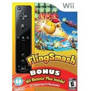Manette Wiimote Plus noire + FlingSmash - Manette Wii noire Nintendo pas cher