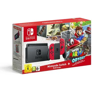 Console Nintendo Switch 2017 Super Mario Odyssey Avec Joy-Con Rouges pas cher