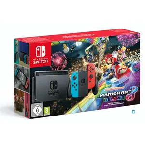 Console Nintendo Switch   Bleu Néon & Rouge Néon + Mario Kart 8 Deluxe (Code) pas cher