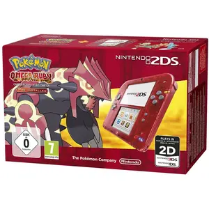 Console Nintendo 2DS Rouge Transparent + Pokémon Rubis Omega pas cher