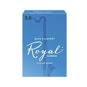 Rico Anches Rico Royal pour clarinette basse, force 3.0, pack de 10