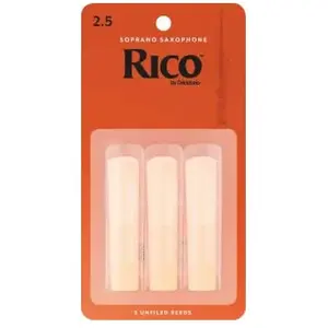 Comparateur de prix : - Rico RIA0325 - Anches Rico Saxophone Soprano Force 2.5 Pack De 3
