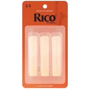 Ricoh D'Addario REA0325 - Anches clarinette basse, force 2.5, boîte de 3