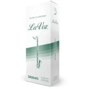 Rico REC05MD - Anches La Voz clarinette basse, force Medium, boîte de 5