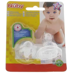 Nuby Nûby Tétines - Lot 2 tétines silicone biberons col standart - 3V - 0+ pas cher