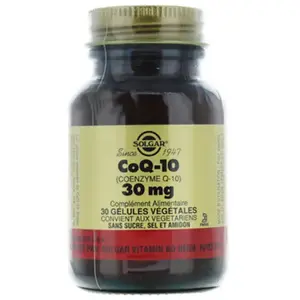 Comparateur de prix : Solgar - CoQ10 Coenzyme 30 capsules végétales de 30mg (30mg)