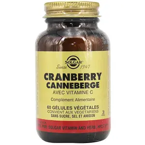Comparateur de prix : Solgar - Natural Cranberry, with Vitamin C, 60 Vegetable Capsules